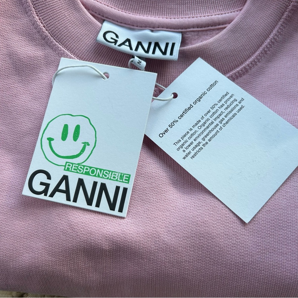 GANNI Puff Sleeve Sweatshirt in Sweet Lilac - Picture 5 of 11